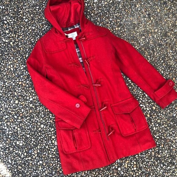 L.O.G.G. H & M red wool toggle coat - Picture 1 of 4